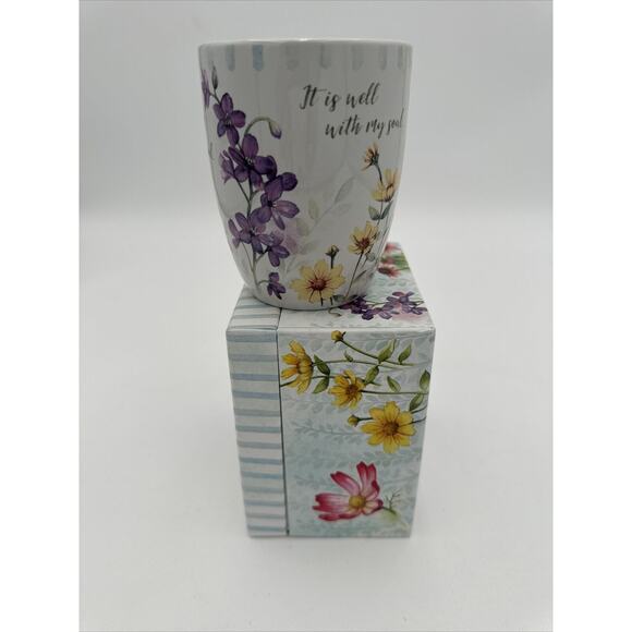 Sandy Clough/Faithfully Yours Coffee Mug It Is Well With My Soul NIB - Picture 2 of 8